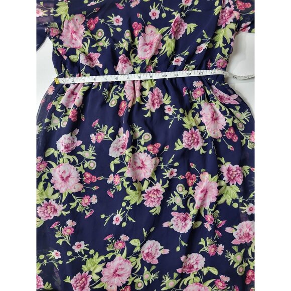 Pink Blush Womens Maternity Floral Dress Navy Blue Size Medium - Picture 5 of 9